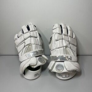 Maverik M4 Lacrosse Gloves Medium Size 12 White Quattro Technology AX Suede